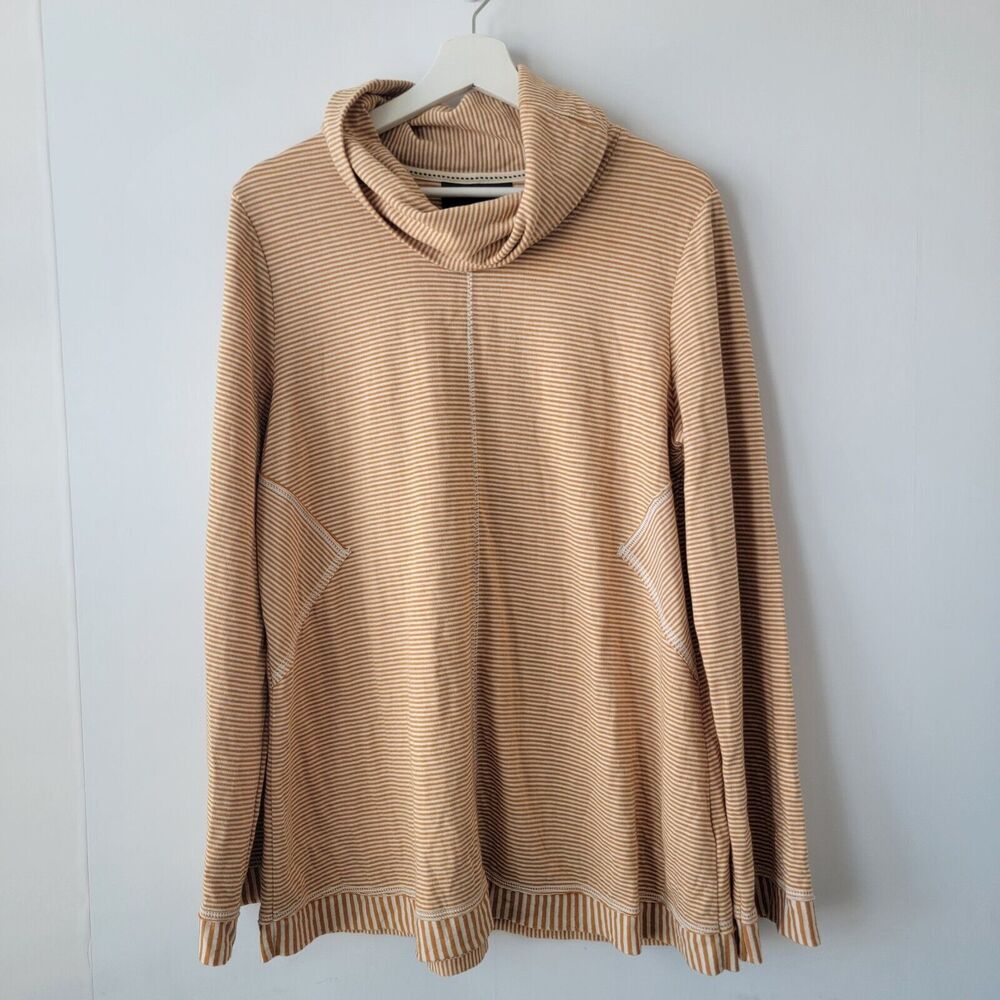 Anthropologie maeve womens Tai striped cowl neck sweater size L Oversized